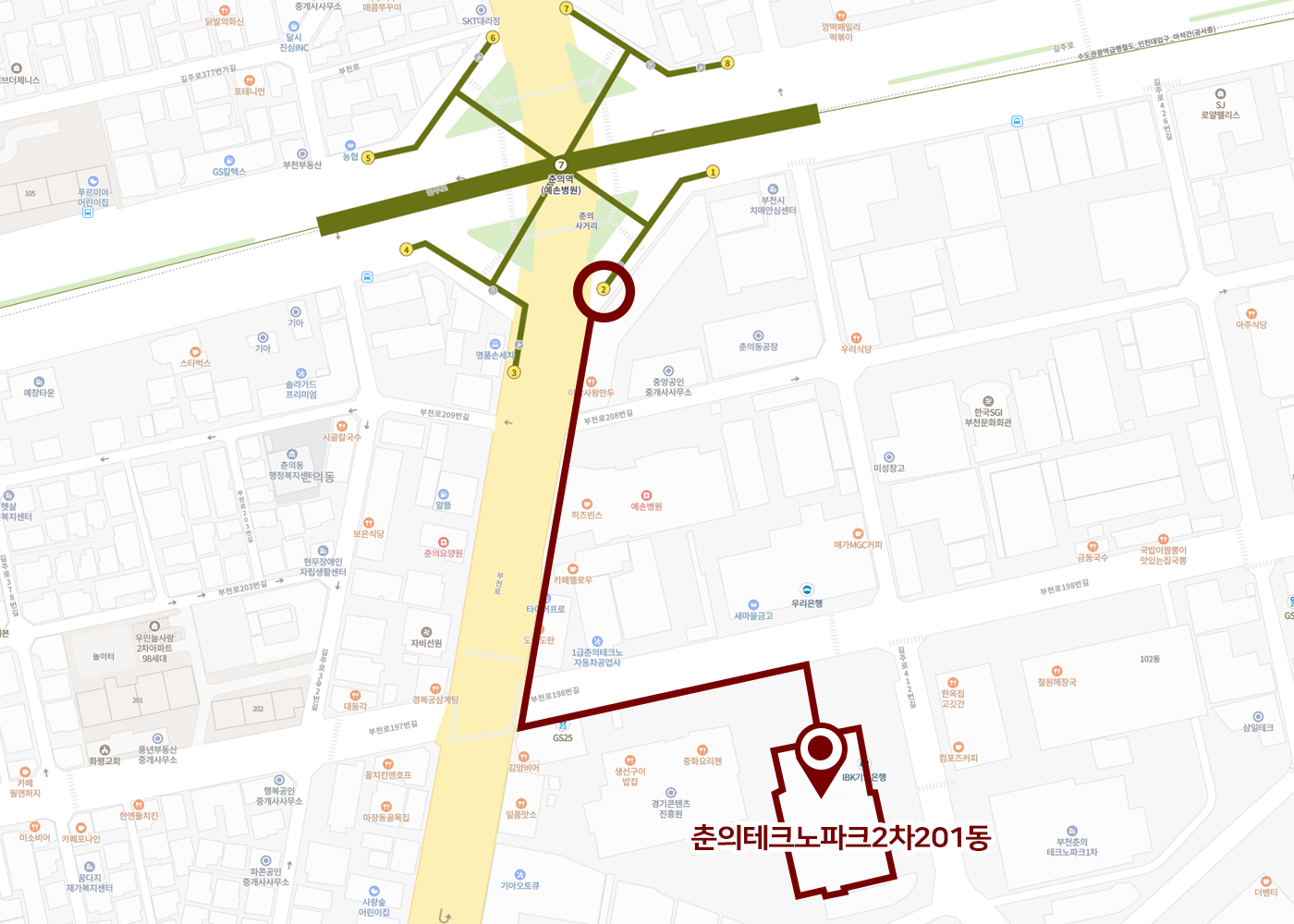 CLAWSUPオフィスの位置案内